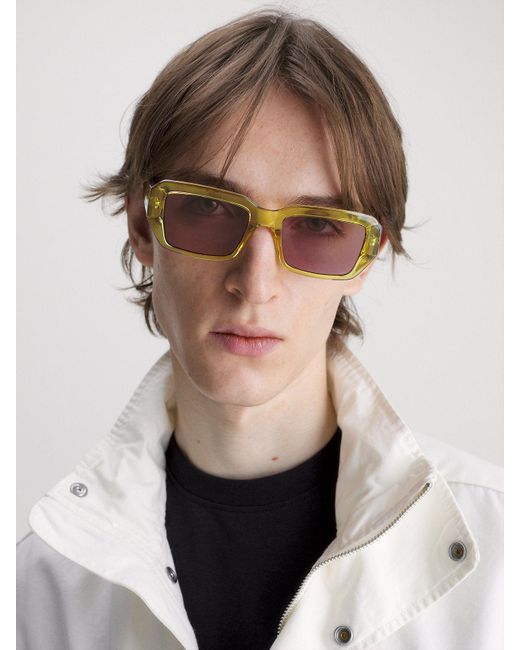 Calvin Klein Pink Rectangle Sunglasses Ckj23602S