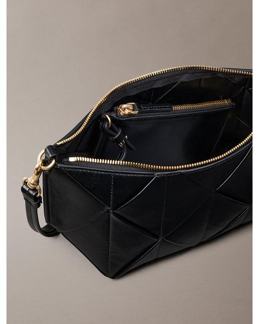 Calvin Klein Gray Woven Emblem Shoulder Bag