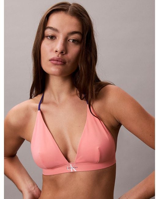 Calvin Klein Pink Halter Triangle Bikini Top