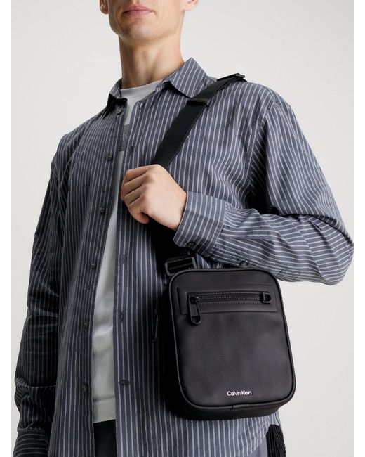 Calvin Klein Black Small Convertible Reporter Bag for men