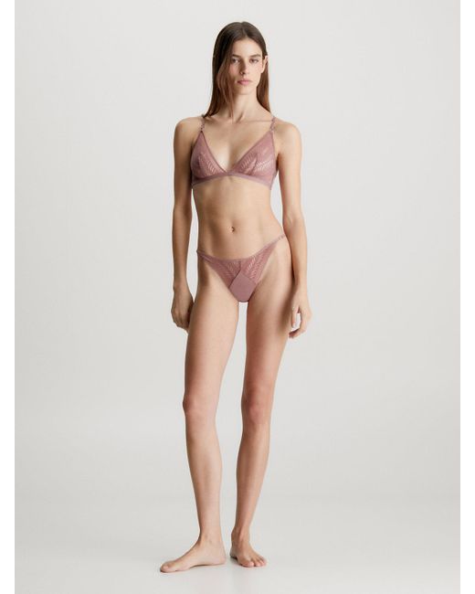 Calvin Klein Pink Thong - Minimalist Lace