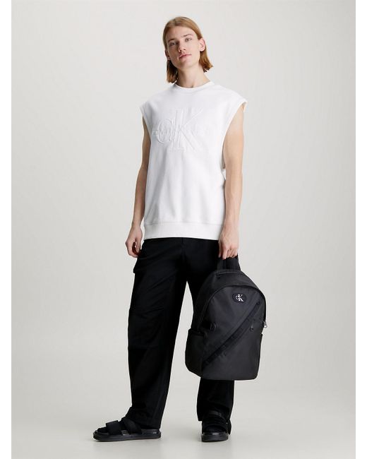 Calvin Klein Black Ripstop Round Backpack for men