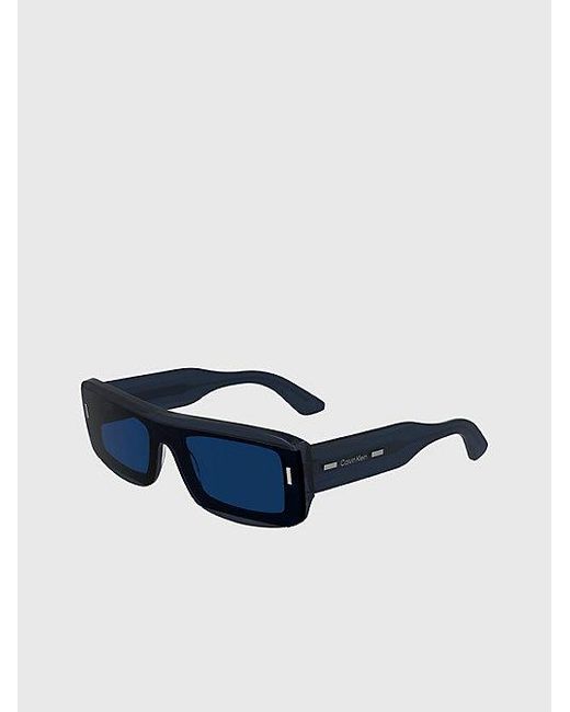 Calvin Klein Blue Modified Rectangle Sunglasses