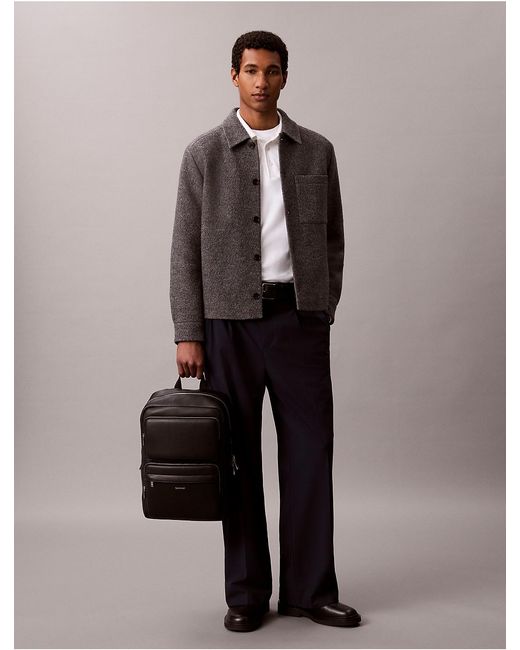 Calvin Klein Black Raised Logo Structured Backpack for men