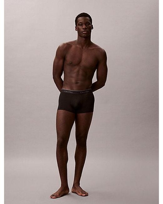 Calvin Klein Black 7 Pack Low Rise Trunks Micro Stretch for men