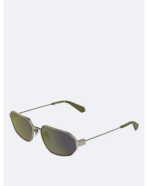 Calvin Klein White Jeans Modified Rectangle Sunglasses Ckj26200S