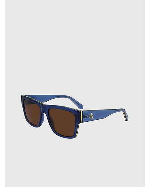 Calvin Klein Blue Jeans Rectangle Sunglasses for men