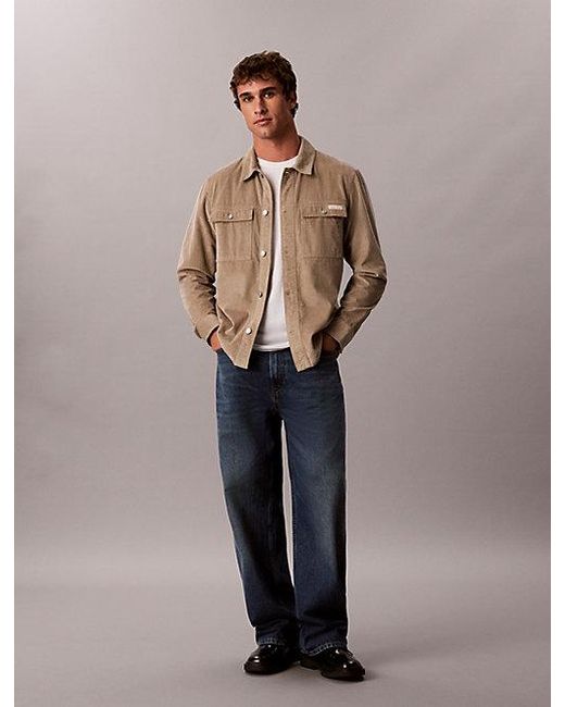 Calvin Klein Brown Jeans Relaxed Corduroy Shirt Jacket for men