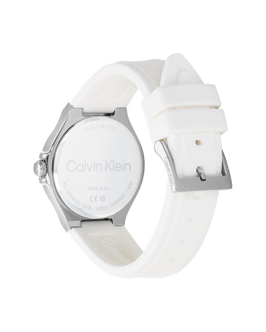 Calvin Klein White Stainless Steel Multifunction Watch