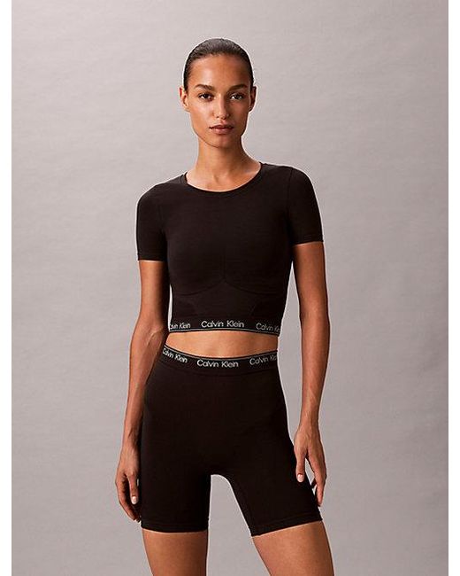 Calvin Klein Black Shapewear Short Sleeve Top Icon