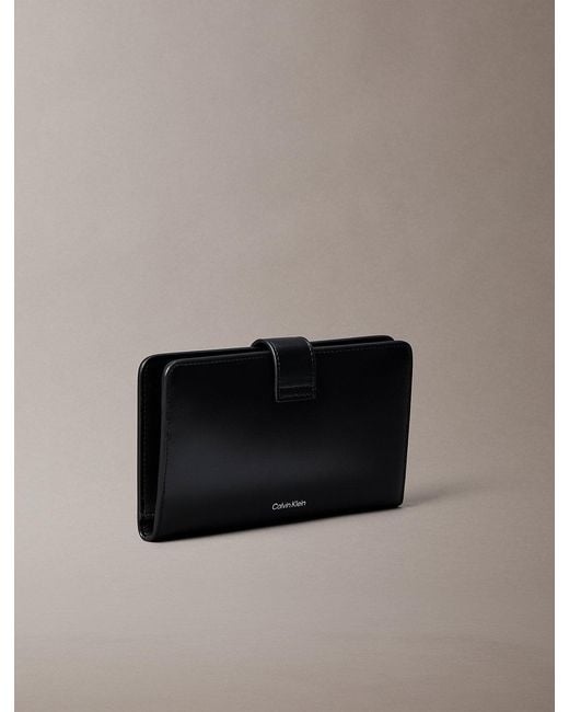 Calvin Klein Black Nappa Leather Rfid Passport Wallet