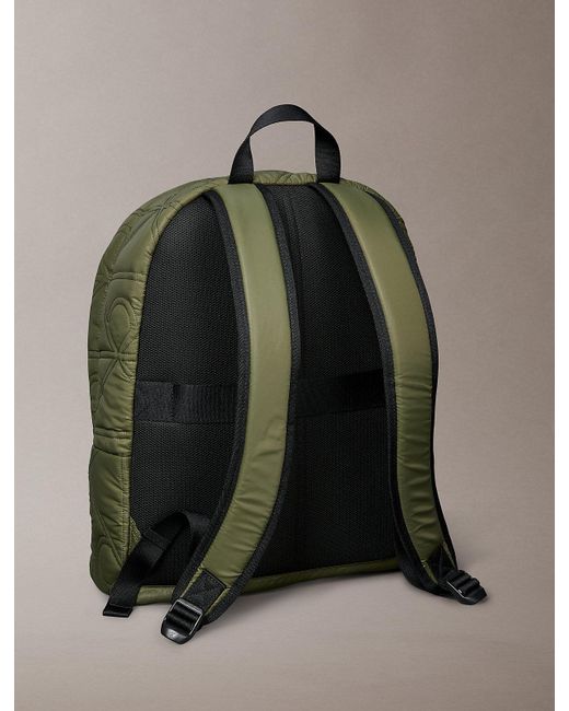 Calvin Klein Green Puffer Monogram Logo Backpack for men