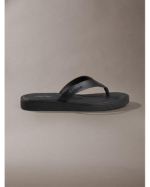 Calvin Klein Brown Alonso Leather Thong Sandals for men