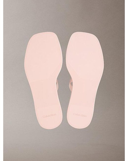 Calvin Klein Gray Finni Jelly Double Strap Sandals