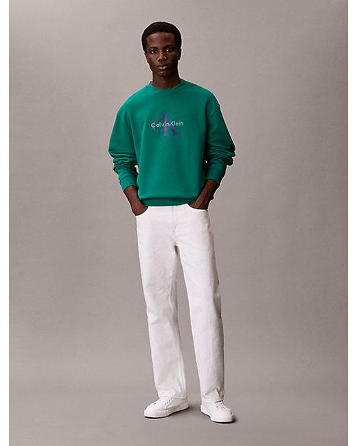 Calvin Klein Green Jeans Oversized Monogram Sweatshirt for men