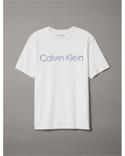 Calvin Klein White Faded Logo Crewneck T-shirt for men