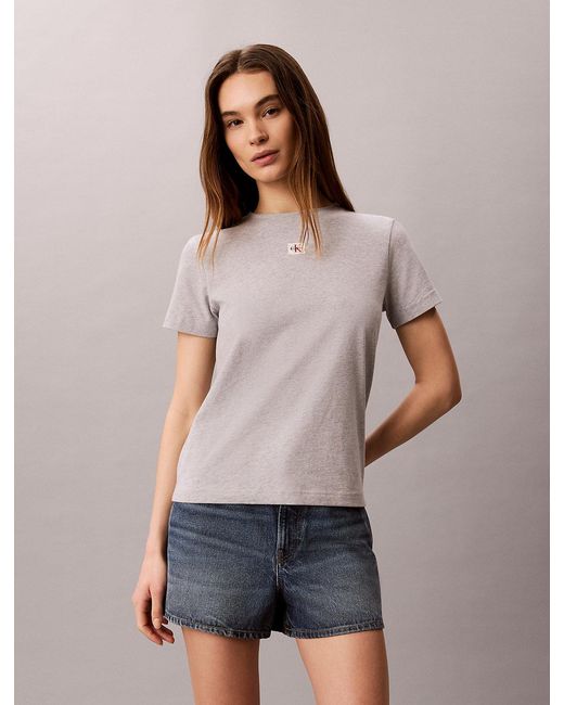 Calvin Klein Blue Soft Cotton Badge T-Shirt