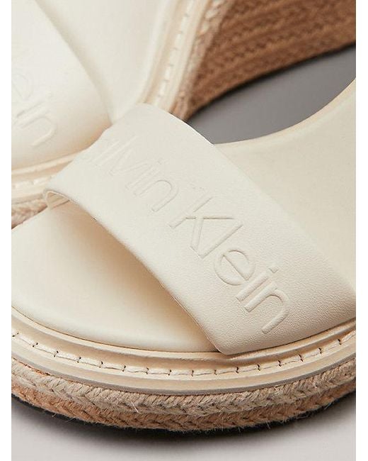 Calvin Klein Metallic Espadrille-Wedges Aus Leder