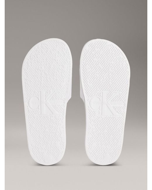 Tongs En Toile Avec Logo Calvin Klein en coloris Metallic