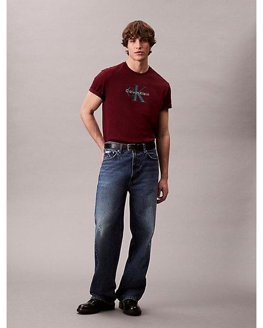 Calvin Klein T-Shirt Mit Monogramm-Logo in Red für Herren