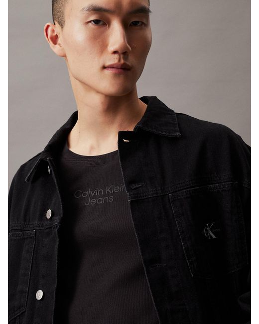 Débardeur slim côtelé Calvin Klein pour homme en coloris Black