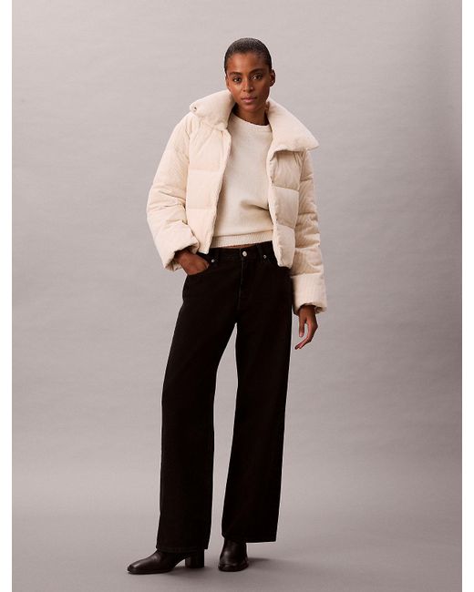 Calvin Klein Natural Corduroy Down Puffer Jacket