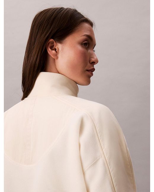 Calvin Klein Natural Polar Fleece Zip Neck Sweatshirt