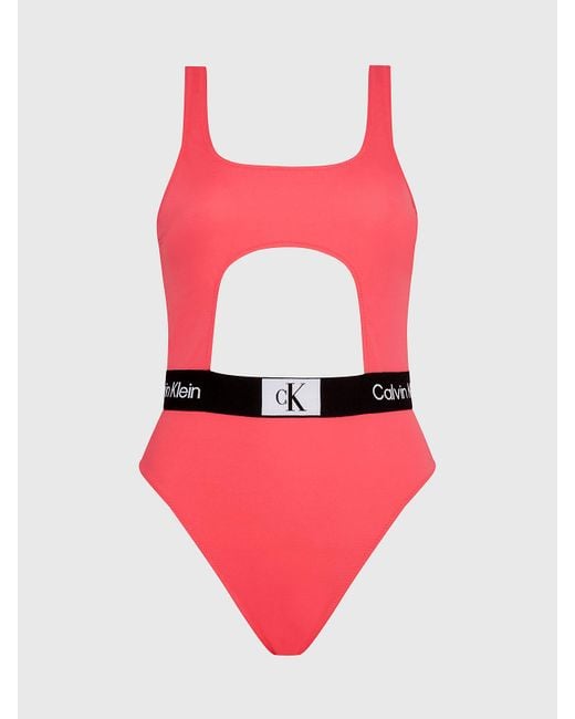Calvin Klein Pink Cut Out Swimsuit - Ck96