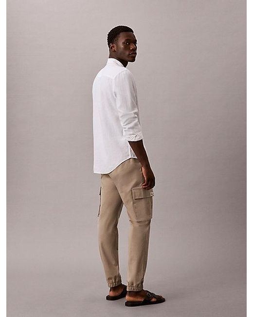 Calvin Klein Brown Jeans Comfort Cotton Skinny Cargo Pants for men