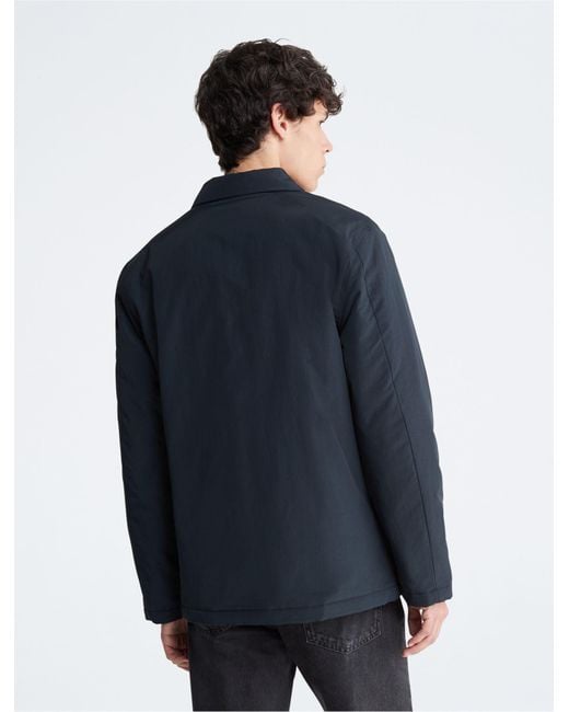 Calvin Klein Nylon Shirt Jacket in Blue for Men