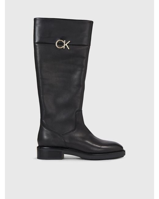 Calvin Klein Black Leather Boots