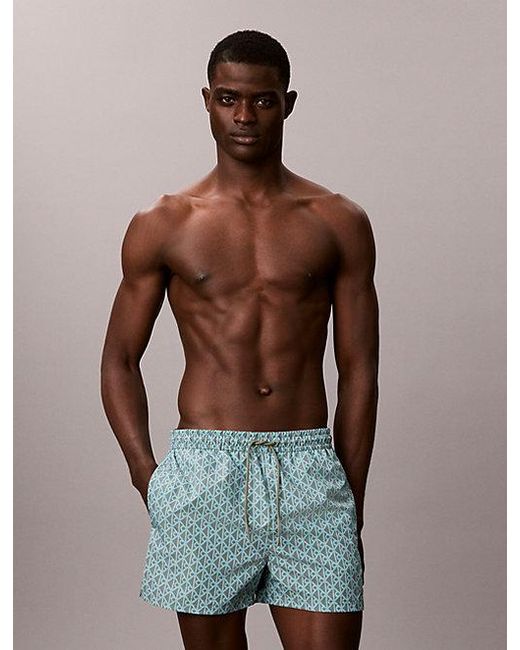 Calvin Klein Brown Short Drawstring Swim Shorts Essentials for men