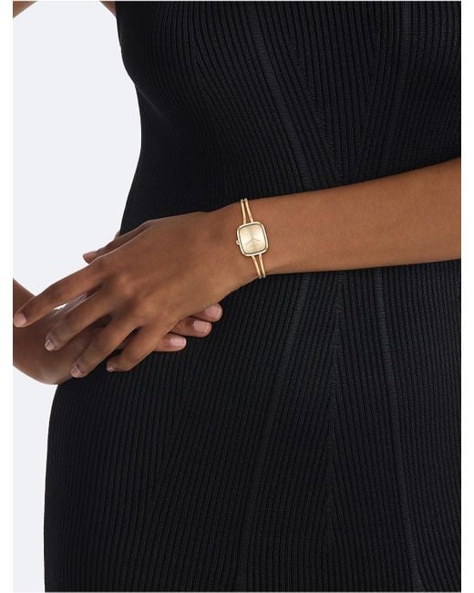 Calvin Klein White Brushed Dial Bangle Watch