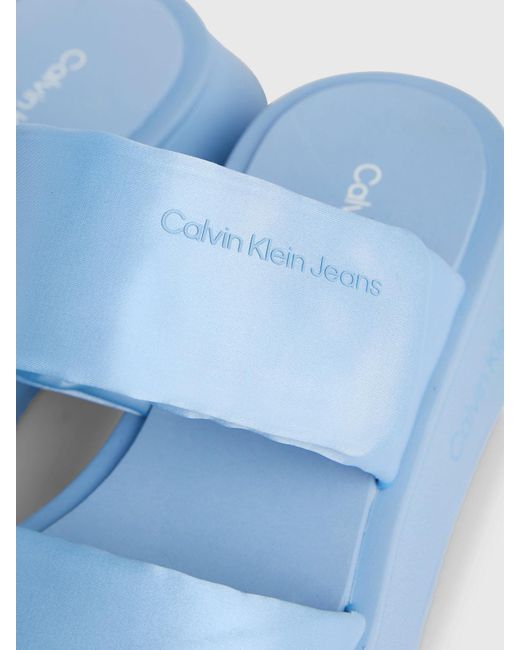 Sandales en satin Calvin Klein en coloris Blue