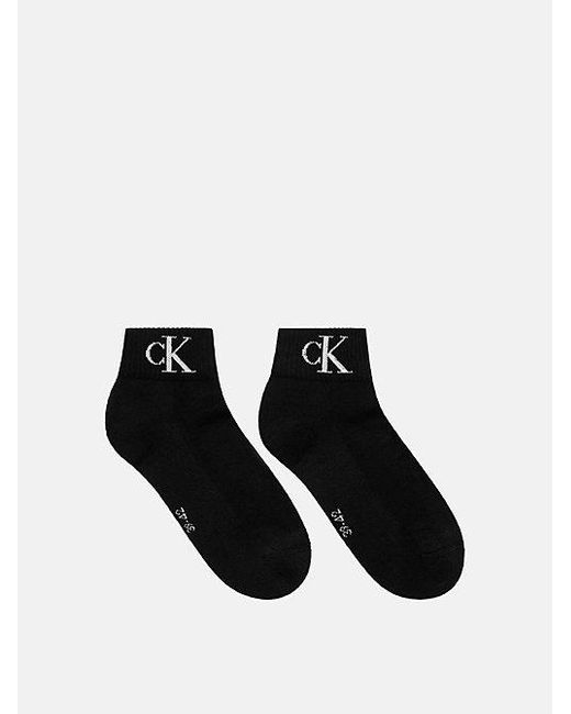 Calvin Klein Black 2 Pack Soft Cotton Stretch Ankle Socks for men