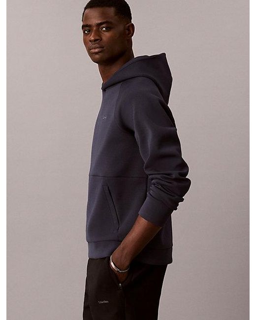 Calvin Klein Blue Sport Performance Double Knit Hoodie for men