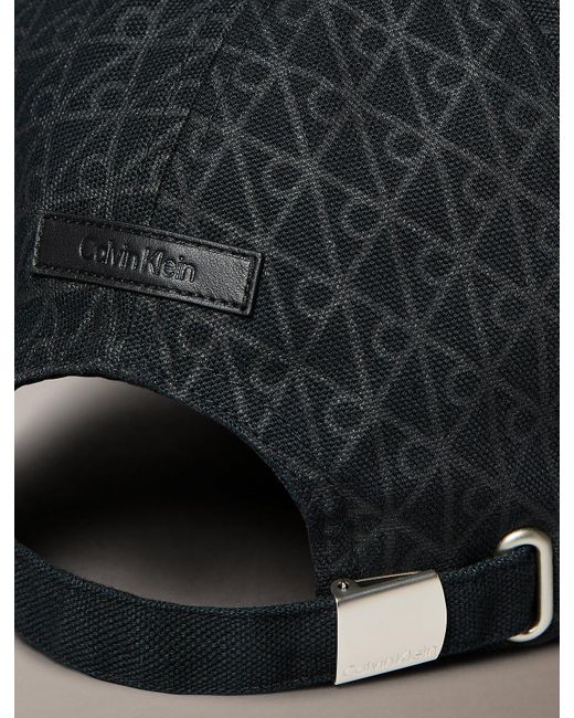 Casquette De Base-Ball Entièrement Imprimée De Logos Monogrammes Calvin Klein pour homme en coloris Black