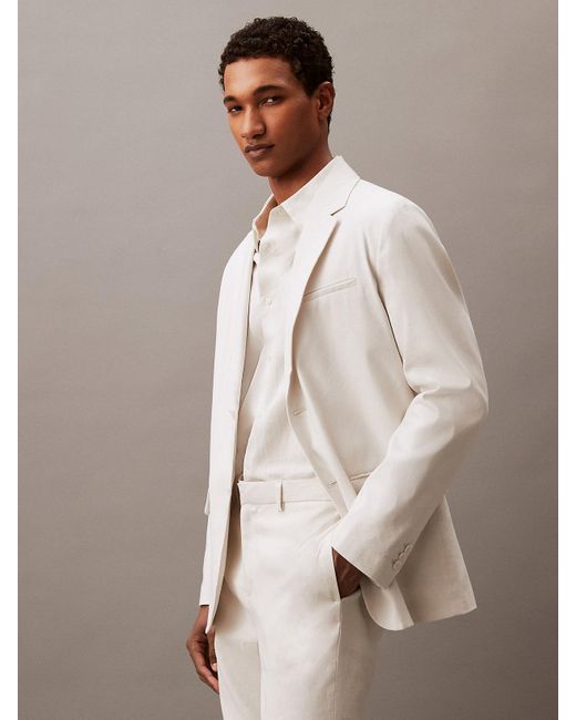 Calvin Klein Brown Linen Blend Blazer for men