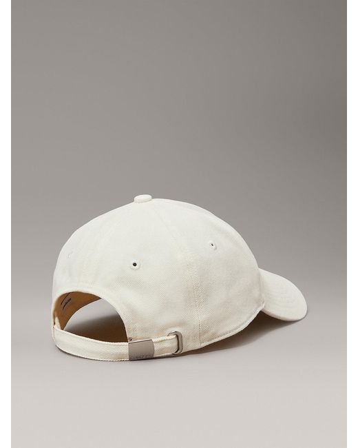 Calvin Klein White Embroidered Monogram Baseball Cap