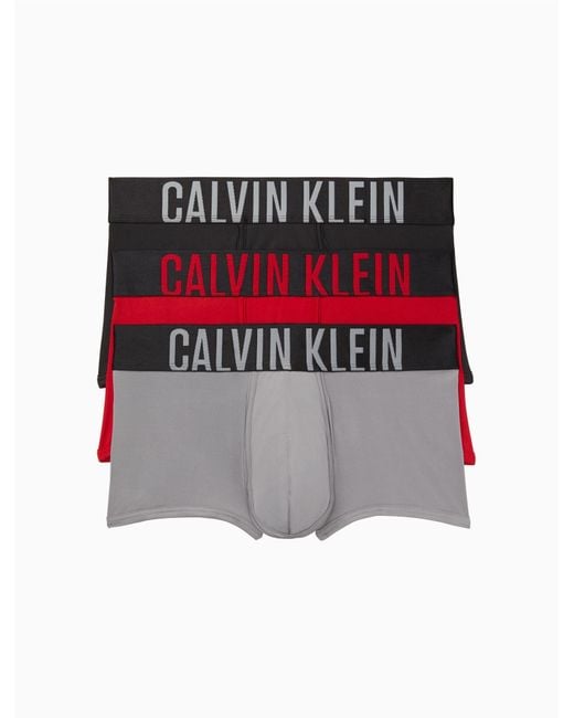 Calvin Klein Intense Power Micro 3-pack Low Rise Trunk in Red for Men ...