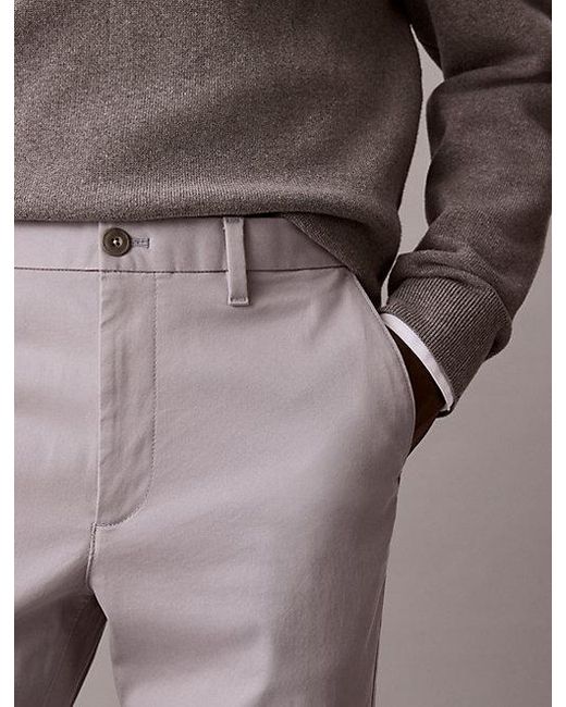 Calvin Klein Multicolor Slim Cotton Stretch Chino Trousers for men