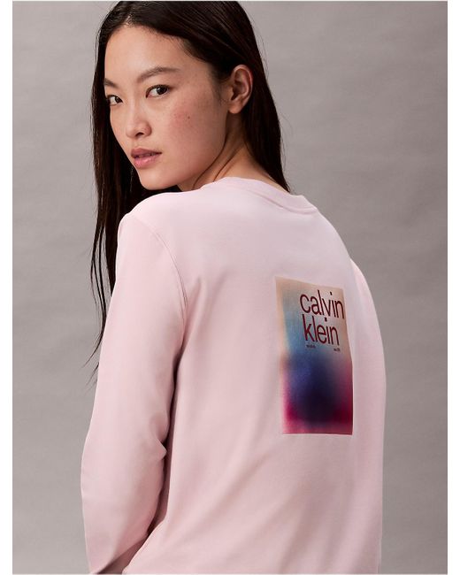 Calvin Klein Pink Calvin Klein Ombre Logo Graphic Classic T-Shirt
