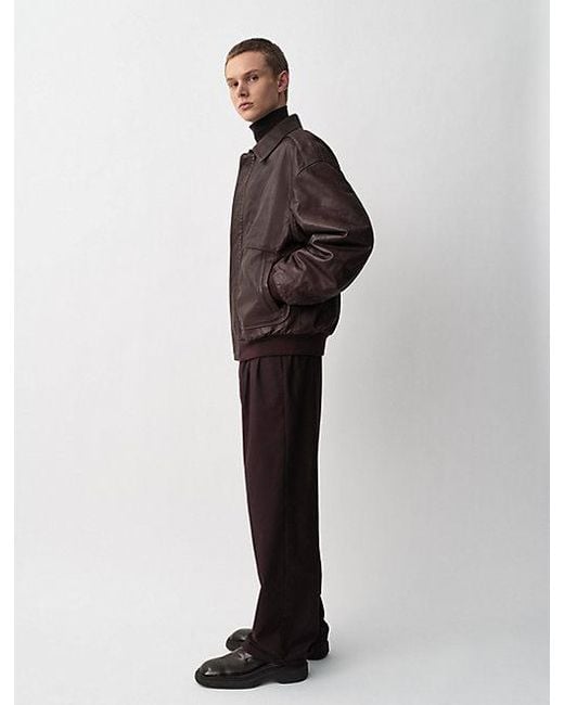 Calvin Klein Brown Johnson Leather Jacket for men
