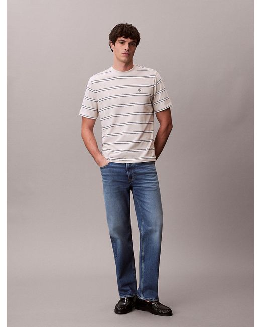 Calvin Klein Multicolor Stripe Monogram T-Shirt for men
