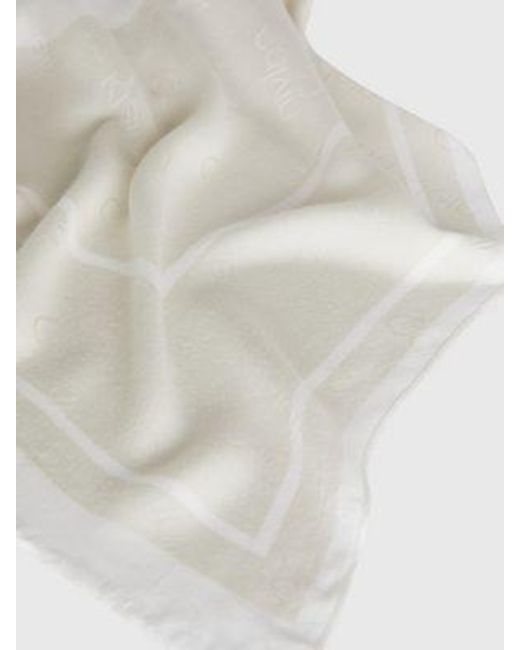 Calvin Klein White Schal mit Logo-Jacquardmuster