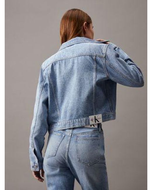 Calvin Klein Cropped 90's Spijkerjas in het Blue