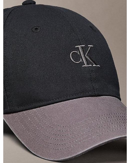 Calvin Klein Black Canvas Logo Embroidery Adjustable Cap for men