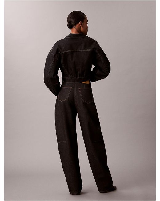 Calvin Klein Blue High Rise Barrel Jeans