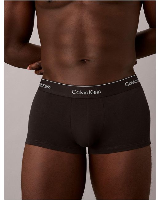 Calvin Klein Black 7 Pack Low Rise Trunks for men
