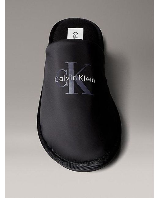Calvin Klein Gray Signature Logo Hotel Slippers for men
